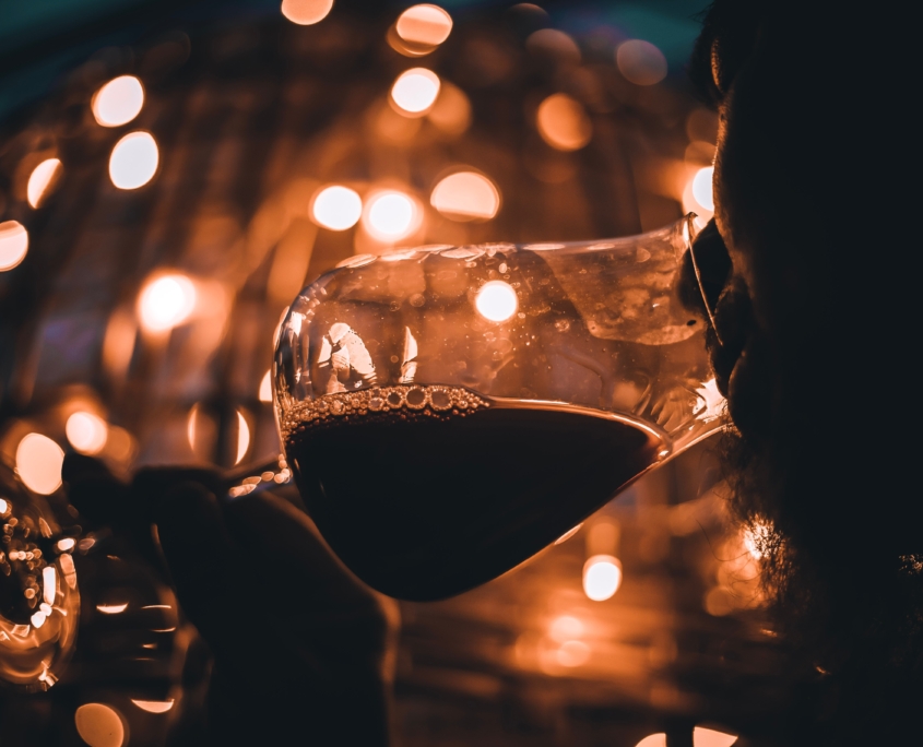 Photo of man sipping wine